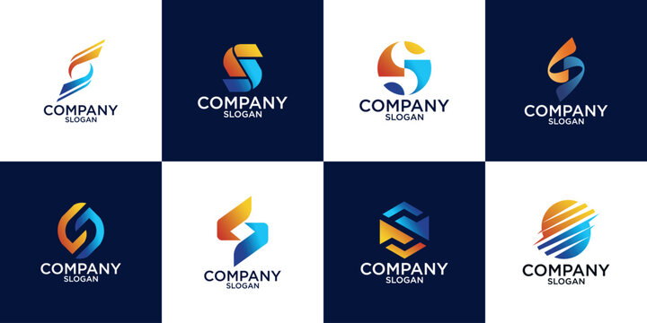 abstract s letter monogram logo vector design collection