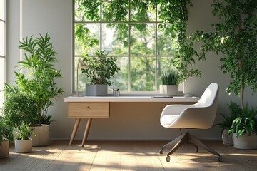 Modern Home Office with Natural Light