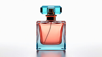 square perfume bottle isolated on white