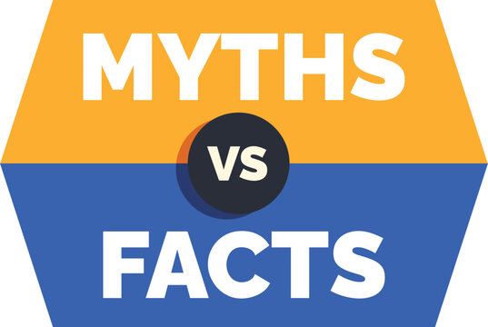 Myths vs facts sign comparing truth against a rumor or fallacy