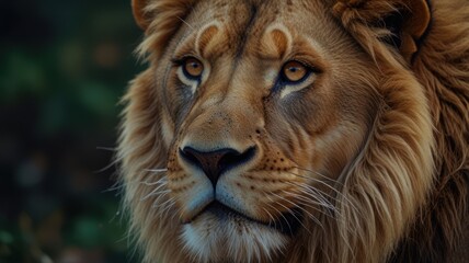 Fototapeta premium illustration of a beast lion in the forest