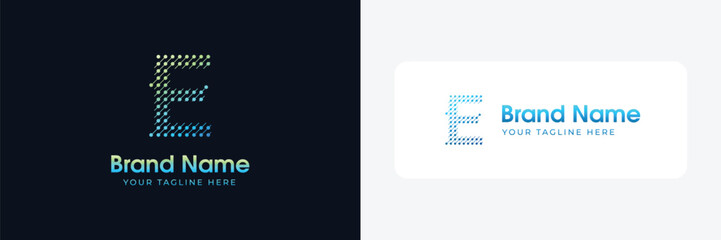 D letter logo D logo design template D technology monogram D logo by dots D alphabet vector logo template