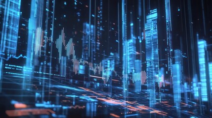 Digital Cityscape:  A futuristic city of data and technology