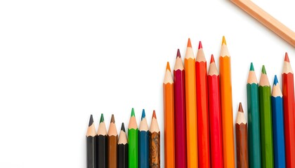 Colorful Pencils Arranged in a Row