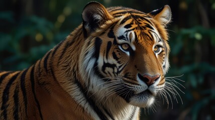 realistic illustration of a tiger in the forest