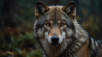 illustration of a wolf in a jungle