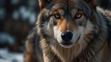 Obraz premium illustration of a wolf in a jungle