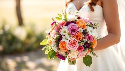 A Bride Holds Her Beautiful Bouquet