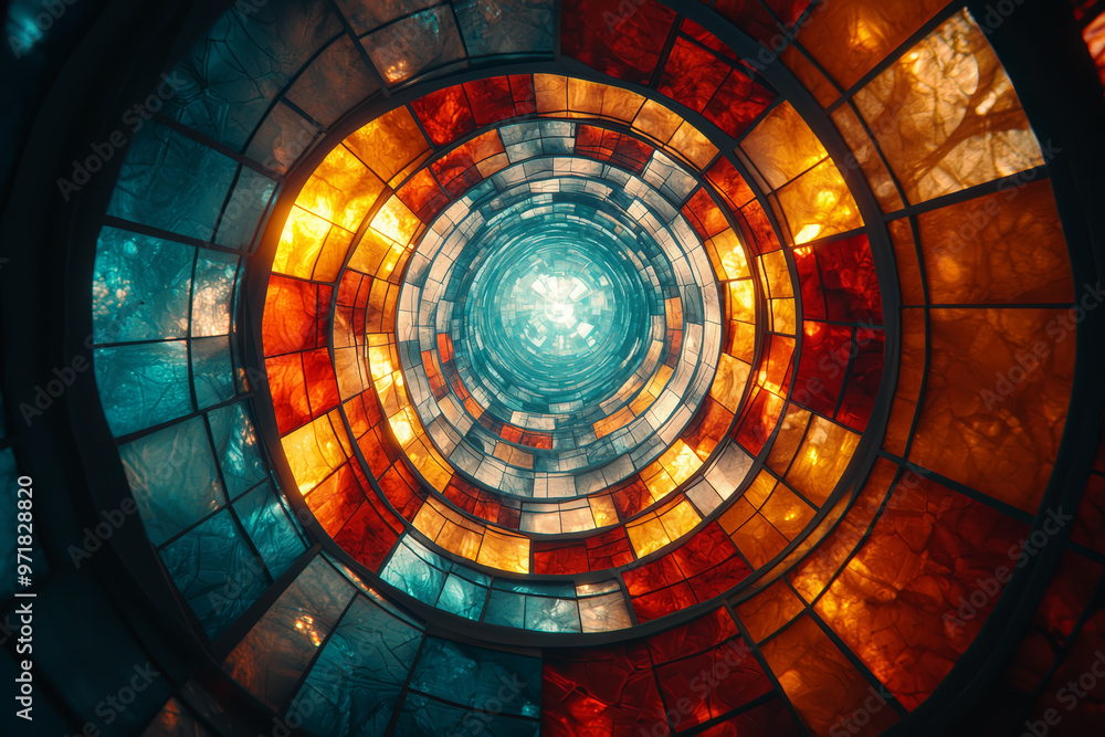 Poster an animated kaleidoscope where each shift reveals different patterns representing creative thought p