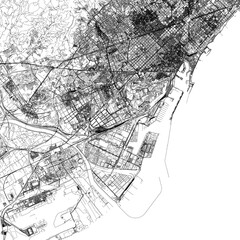 Naklejka premium 3D illustration of city and urban in Barcelona Spain