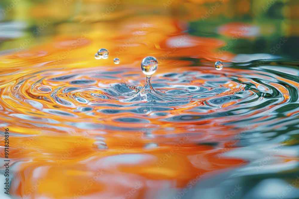 Poster a pattern of rippling water where the reflections form intricate, ever-changing designs. concept of 