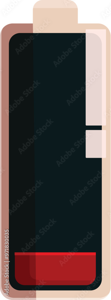 Aufkleber battery icon showing a low charge level, almost completely empty and in need of charging