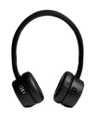 Fototapeta premium Sleek black headphones with soft ear padding, perfect for music lovers and audiophiles seeking quality sound experience.