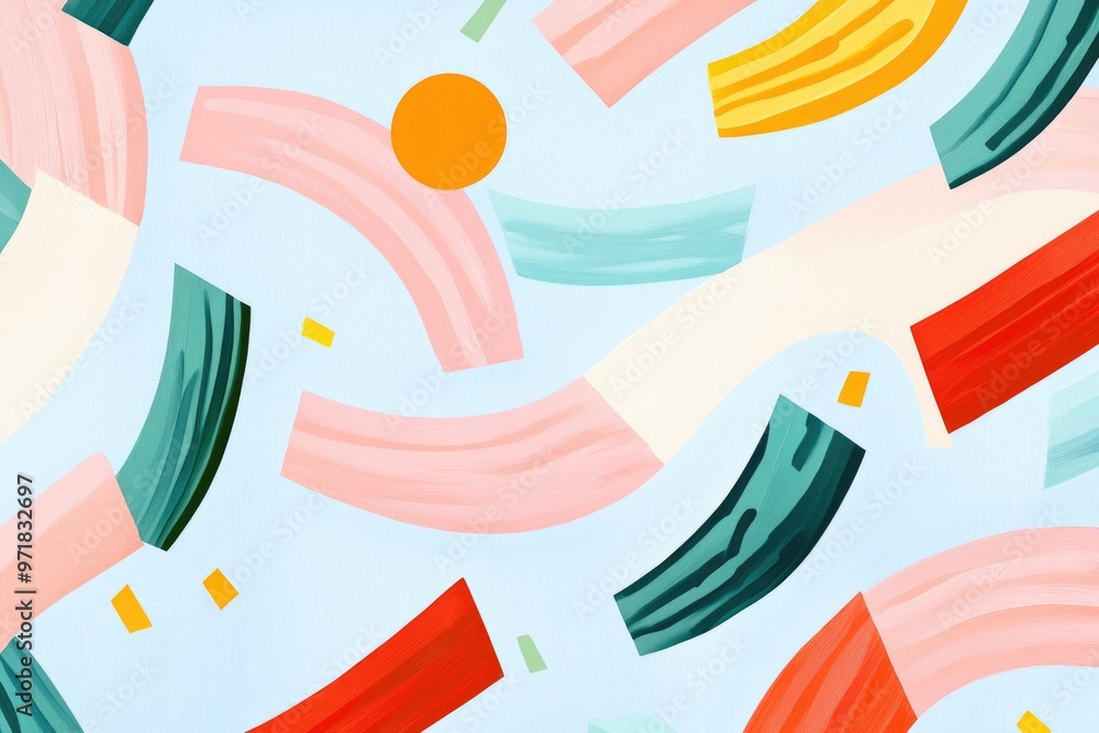 Poster abstract motion blur design inspired by nature in a colorful pattern