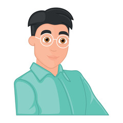 Man with glasses character cartoon Vector