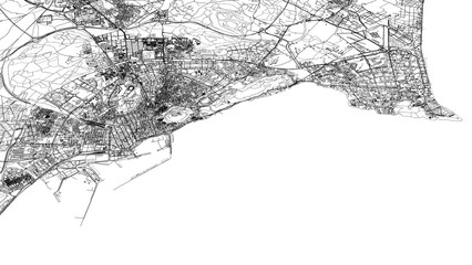 Naklejka premium 3D illustration of city and urban in Alicante Spain