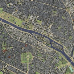 Obraz premium 3D illustration of city and urban in Paris France