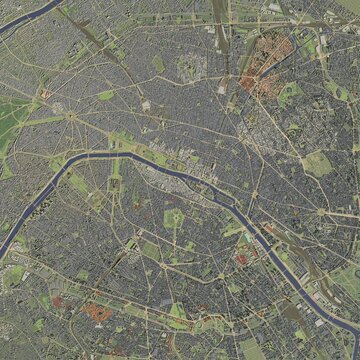 3D illustration of city and urban in Paris France