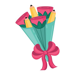 Isolated colored flowers bouquet Vector