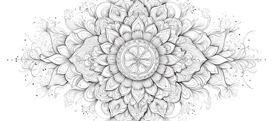 Floral mandala artwork featuring circular patterns and nature themes ideal for coloring books decoration tattoos wallpapers backgrounds cards stickers and illustrations