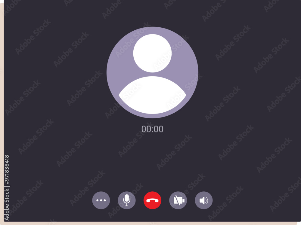Poster video call screen displaying incoming call interface with user interface elements showing concepts o