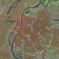 3D illustration of city and urban in Lyon France