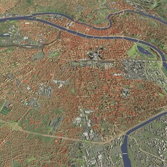 Obraz premium 3D illustration of city and urban in Lyon France