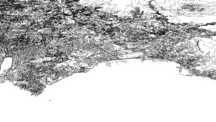 3D illustration of city and urban in Marseille France