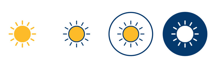 Sun icon vector isolated on white background. Sun vector icon