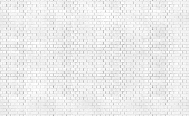 Fototapeta premium White brick wall seamless background texture image. White paint applied to block masonry surface. A modern interior and exterior and backdrop tile design. Built in English bond brickwork pattern.