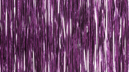shimmering straight tinsel garland curtain texture in a solid metallic grape color