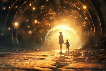 A child travels back in time and meets their younger self, learning valuable lessons about life