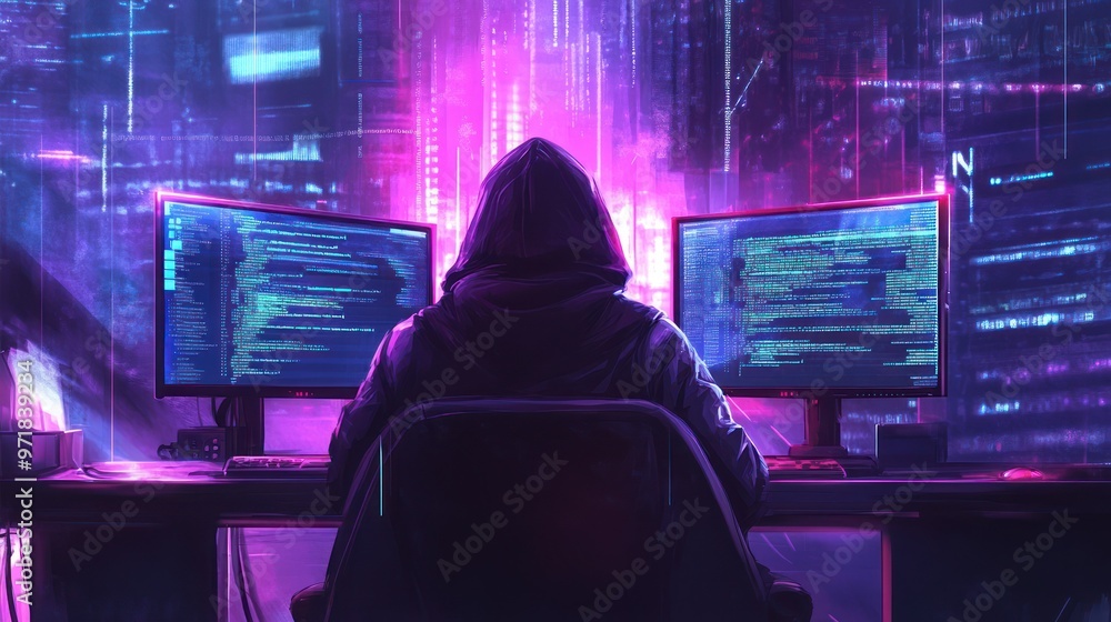 Poster cyberpunk hacker
