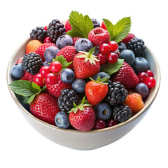 Sweet berries mix Isolated on transparent background.