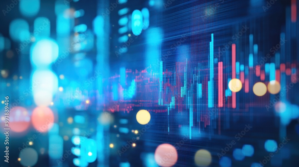 Poster abstract digital data visualization