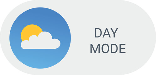 Day mode toggle button with a bright sun and cloud, symbolizing daytime settings in a user interface