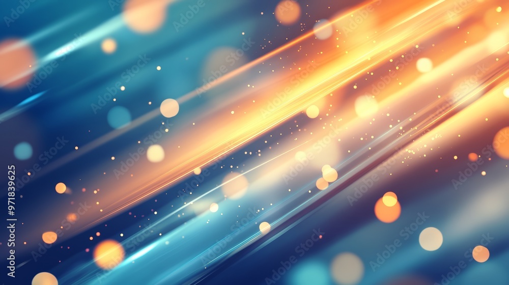 Poster blue and orange defocused blurred motion gradient abstract background with smooth transitions and dy