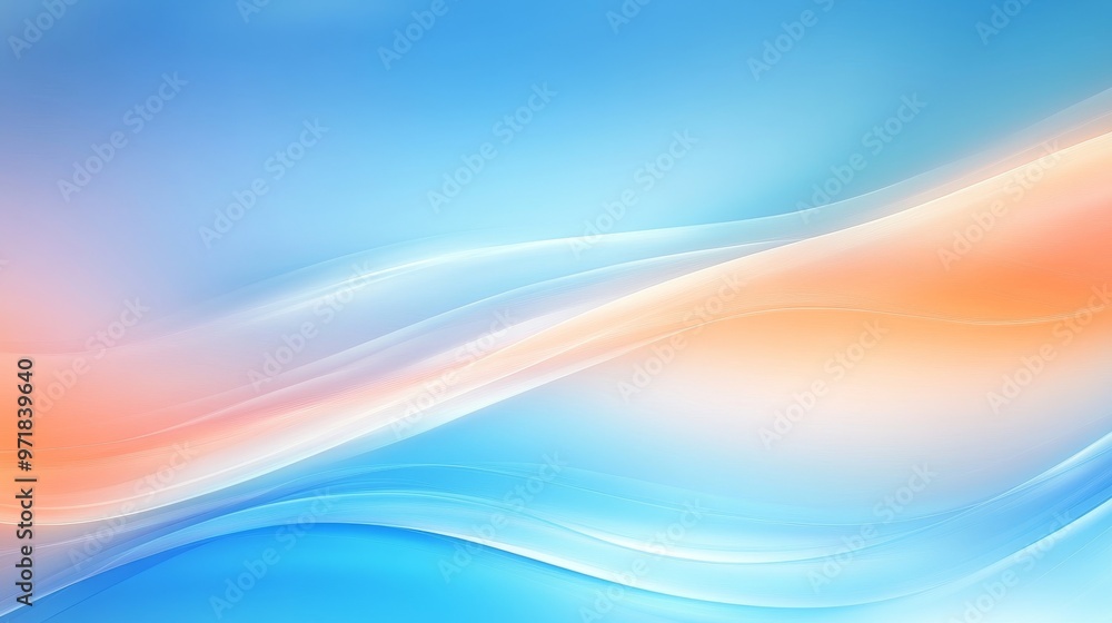 Poster blue and orange defocused blurred motion gradient abstract background with smooth transitions and dy
