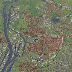 3D illustration of city and urban in Strasbourg France