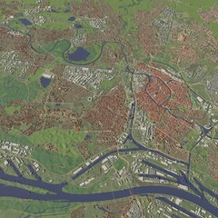 3D illustration of city and urban in Strasbourg France