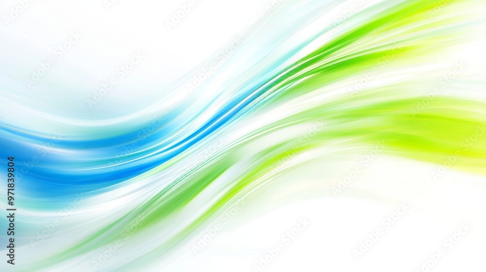 Poster modern green blue abstract background with flowing lines, perfect for digital designs, presentations