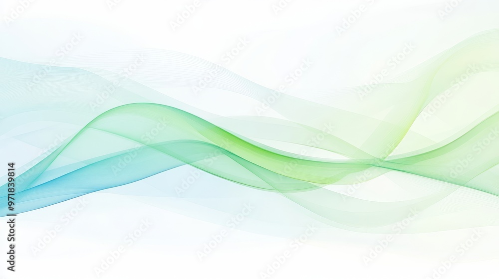 Poster modern green blue abstract background with flowing lines, perfect for digital designs, presentations