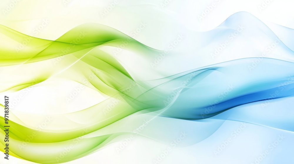 Poster modern green blue abstract background with flowing lines, perfect for digital designs, presentations
