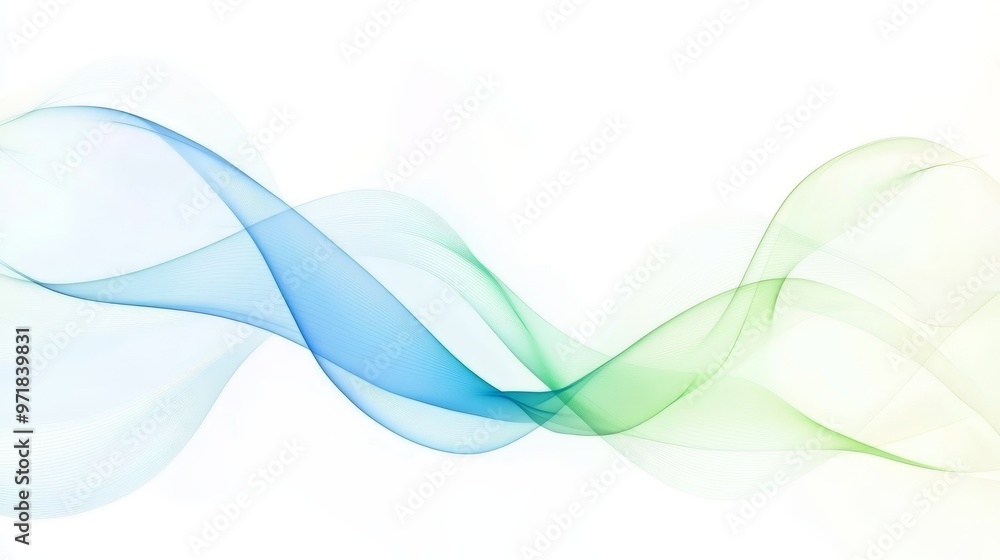 Poster modern green blue abstract background with flowing lines, perfect for digital designs, presentations