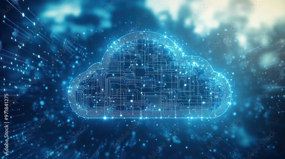 Poster cloud computing technology digital network