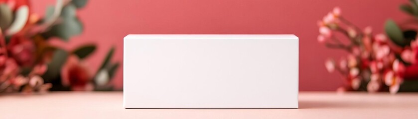 Obraz premium A beautifully designed cosmetic box with an elegant background and copy space in the bottom center