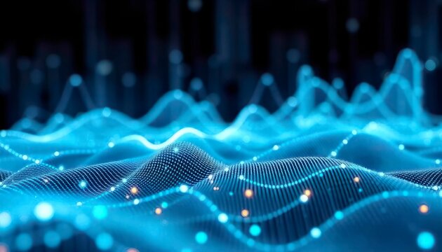 Data fabric analytics artificial intelligence , technology background.