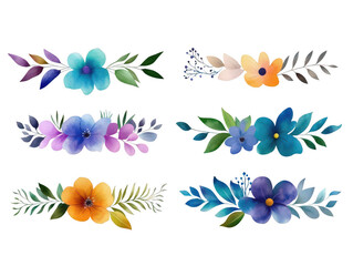 Fototapeta premium Vibrant Floral Headbands in Six Colorful Styles