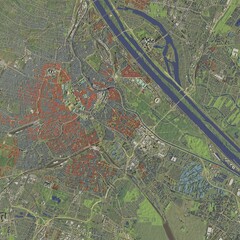 3D illustration of city and urban in Vienna Austria