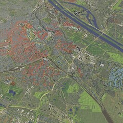 3D illustration of city and urban in Vienna Austria